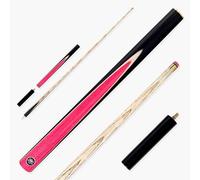 PRO147 Pearl Series 57 Inch Hand Spliced 3/4 Jointed Snooker and Pool Cue with 9.5mm Pro Layered Leather Tip (Pink Cue Only)