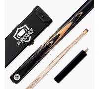 PRO147 Pearl Series 57 Inch Hand Spliced 3/4 Jointed Snooker Pool Cue with 9.5mm Pro Red Leather Tip (Cream Cue and Case Set)