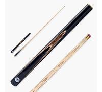 PRO147 Pearl Series 57 Inch Hand Spliced 3/4 Jointed Snooker Pool Cue with 9.5mm Pro Red Leather Tip (Zebra Cue Only)