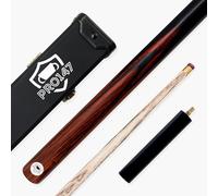 PRO147 Pearl Series 57 Inch Hand Spliced 3/4 Jointed Snooker Pool Cue with 9.5mm Pro Red Leather Tip (Fire Cue and Case Set)