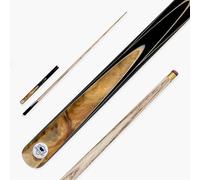 PRO147 Pearl Series 57 Inch Hand Spliced 3/4 Jointed Snooker Pool Cue with Smooth Premium Ash Shaft and Ebony Style Butt with 9.5mm Pro Leather Tip (White)