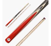 PRO147 TRIUMPH 57 Inch 2 Piece Centre Joint Premium Ash Snooker and Pool Cue with 9.5mm Professional Layered Tip (Red)