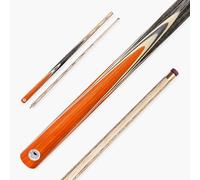 PRO147 TRIUMPH 57 Inch 2 Piece Centre Joint Premium Ash Snooker and Pool Cue with 9.5mm Professional Layered Tip (Orange)