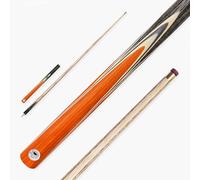 PRO147 TRIUMPH 57 Inch ¾ Joint Hand Spliced Premium Ash Snooker and Pool Cue with 9.5mm Professional Red Layered Tip (Orange)