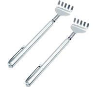 PRO365 Itch Rod Manual Massage Back Scratcher Stainless Steel Extendable Telescopic Back for Body Acupressure (Till 20 Inches, 2 Pack) (Large, Silver)