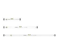 PRO600 3-Piece Spirit Level Set 20", 40", 59" with 2% Slope - White Spirit Level Tools with ERS+ Easy Reading System, Ergonomic Profile and Anti Shock Absorber Caps
