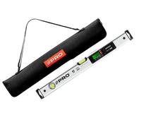 PRO900 Magnetic Digital Level 24-inch(60cm) with 2 LCD Screens and Carrying Bag Included - 19 Measurements Memory Space - IP65 Rating - Elastomer Caps with High Energy Absorption