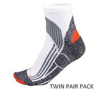 Proact Unisex 2-Pack Mini-Crew Length Socks (R-PA035) - White/Grey/Orange - Small/Medium (EU35-38)