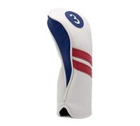 ProActive Sports Vintage Golf Club Head Covers for Fairway Woods| 3 Wood Headcover | Classic Leather Look | Red/White/Blue