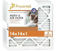 Proairtek AF14141M08SWH Model 14x14x1 Pack of 6 Air Filters, MERV 8; Ideal for Anyone Wanting Clean, Crisp Air in Their Home; It Captures Microscopic Airborne Particles Without Impacting Air Flow