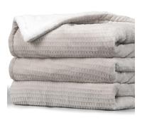 PROALLER Heated Blanket Electric Throw Waffle160x130CM, 10 Levels &1-9H Timer Auto-Off, Machine Washable, Soft Flannel Sherpa Full Body Warming, Sofa Bed Office Use, Heating Blanket