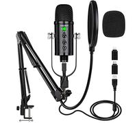 PROAR USB Microphone Condenser Computer PC Gaming Mic Podcast Kit for Streaming,Recording,Vocals,ASMR,Voice,Cardioid Studio iPhone/iPad/Android/MAC/Laptop/PS4/USB C Phone,YouTube