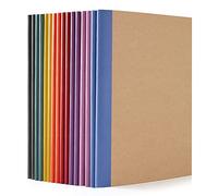 Proaustin 16 Pack Composition Notebooks Bulk Kraft Cover Lined Blank College Ruled Composition Travel Journals with Rainbow Spines For Women Students Business