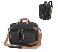 Proaustin 3 in 1 Convertible Briefcase Backpack 17.3 inch Laptop Backpack Case Messenger Bag for Men, Multi-Functional Computer Bag for Travel Bussiness Men Women (Black)