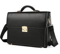 Proaustin Briefcases for Men Business Mens Leather Briefcase Locking Black Laptop Messenger Bag Lawyer Hard Case