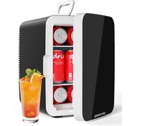Proaustin Compact Mini Fridge, Portable Small Refrigerator with AC/DC Power, 10 Liter/ 2.6 Gal Small Cosmetics Cooler for Beverage, Food, Skincare, Bedroom, Office and Car, Black