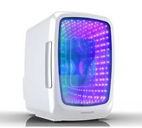 Proaustin Gaming Light Up Mini Beverage Refrigerator, 6 can, 4 liters, Cooler with large see through door and LED lights Perfect for Gaming Experience, Home, Office, or Cars.12V Charger (Stealth)