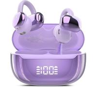 Proaustin Open Ear Earbuds Wireless Clip on Headphones Bluetooth 5.4 Ear Buds with DNN Noise Cancelling, 48H Playtime, Low Latency, Fashion Design, Secure Fit, Clear Sound for Music & Calls (Black)