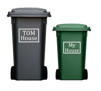 proautocss 4 x Bin Numbers for Wheelie Bins, Personalised wheelie bin stickers, Dustbin numbers stickers with House Number Street Name, Bin Labels Three Size Available 100*150mm/148*210mm/180*270mm