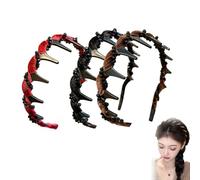 Probability/Probabledy/Basicallyt Retro High Skull Pearl Headband, Headbands with Teeth for Women, Elegant Non Slip Pearl Headbands, Artificial Hairband for Women(A)