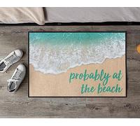 Probably at The Beach Doormat,24X16 Inch Doormats Entrance Mat Floor Mat Door Indoor/Front Door/Bathroom/Kitchen Mats Rubber Non Slip Backing 24X16 Inch
