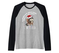 Probably Just Gonna Jingle Some Tired Cat Funny Christmas Raglan Baseball Tee