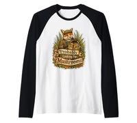 Probably Looking for Mushrooms Fox Foraging Humor Raglan Baseball Tee