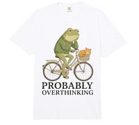 Probably Overthinking Frog and Cat on Bicycle Comfort Colors Adult Heavyweight T-Shirt