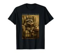Probably Reading Trash Funny Raccoon Reader Cozy Book Lover Value Graphic T-Shirt