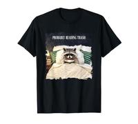 Probably Reading Trash Raccoon Reads Book Lover Bookworm T-Shirt