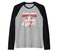 Probably Thinking About Food Or Serial Killers - Mistery Raglan Baseball Tee