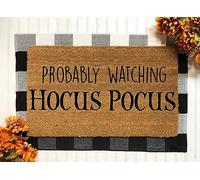 Probably Watching Hocus Pocus Doormat Fall Door Mat Fall Decor Fall Decoration Door Mat Halloween Home Decor Hocus Pocus Decor Fall Machine Washable Shoe Mat Porch Decor 36x24 Inch