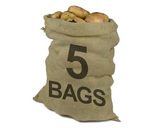 PRObag - Hessian Sacks - PREMIUM GRADE - Jute, Burlap Sacks for Potatoes Vegetables Fruit - Potato Sacks Extra Strong (5, 45x60cm) POTATOES NOT INCLUDED