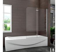 Probaty Bathrooms 1000x1400mm Bath Shower Screen 2 Fold Pivot Door Panel Easy Clean Glass