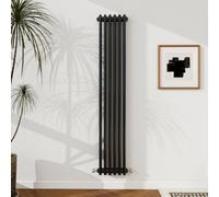 Probaty Bathrooms 1500X290mm Cast Iron Style Traditional Radiator 2 Column Vertical Black Central Heating Radiator