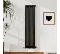 Probaty Bathrooms 1500X380mm Cast Iron Style Traditional Radiator 2 Column Vertical Black Central Heating Radiator