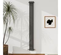 Probaty Bathrooms 1800X200mm Cast Iron Style Traditional Radiator 2 Column Vertical Anthracite Central Heating Radiator