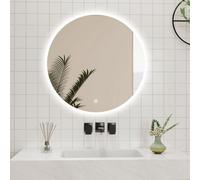 Probaty Bathrooms 600X600mm Bathroom Round Mirror With Dimmable Illuminated Led,touch Sensor Ip44,wall Mounted Backlit Vanity Mirror