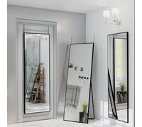 Probaty Bathrooms Full Length Mirror,140X50Cm,minimalist Modern Black Framed,hanging Or Leaning,bedroom, Living Room, Cloakroom