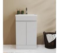 Probaty Bathrooms Vanity Unit Matte White Mdf,500X385X800mm,freestanding,detachable,2 Doors With Ceramic Basin