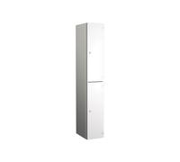 Probe ZenBox Aluminium Wet Area 2 Door Locker, 30wx50dx180h (cm), Cam Lock, White Doors
