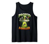 Probed and Grilled Alien BBQ Cow Abduction Humor Tank Top