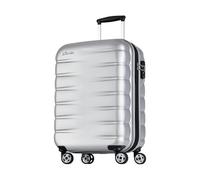 Probeetle by Eminent Hand Luggage Voyager VII Expandable 55cm 48/57L Hard Suitcase Super Lightweight Anti-Scratch Hard Shell 4 Double Wheels TSA Lock Silver