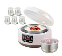 Probiotic Yogurt Maker, 1L Smart Display Yogurt Maker with 5 Cups, 95-113°F Temperature Control, 36-Hour Timing, 304 Stainless Steel Inner, Yogurt Fermenter for Home