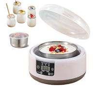 Probiotic Yogurt Maker with Temperature Control - 36-Hour Automatic Yogurt Machine, 1.2L Stainless Steel Thermostatic Digital Maker & 5 Glass Jars, LCD Display for Home Use