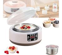 Probiotic Yogurt Motor, 1.2L Fully Automatic Yogurt Machine, Yogurt Maker with Temperature Control, Yogurt Machine with Adjustable Temperature and Time Control for Homemade Greek, Vegan Yogurt