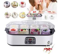 Probiotic Yogurt Motor, Probiotic Yogurt Maker with Adjustable Temperature & Time Control, 1400 ML Ultimate Yogurt Maker with 8 Pcs Glass Jars, Automatic Digital Yoghurt Maker Machine
