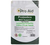 Probiotics Capsules Max Support 6 Billion CFU 100 Pack by ProAid | Healthy Gut | Digestion Support | Bio Cultures | Premium Vegetarian Capsules