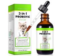 Probiotics for Cats, 3-in-1 Cat Probiotics with Prebiotic and Enzymes, Cat Diarrhea Treatmen Supplement - Support Gut Health, Diarrhea & Constipation Relief for All Breed Size Age, Bacon Flavor, 60ml