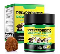Probiotics for Dogs 30 Chews - Dog Probiotic Supplement with Digestive Enzymes & Prebiotics, Supports Gut Health, Immunity, Skin & Coat - Duck Flavored Soft Chews for All Breeds & Ages